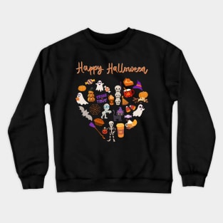 Hello October heart Autumn is my favorite season, love Fall pumpkin and halloween Crewneck Sweatshirt